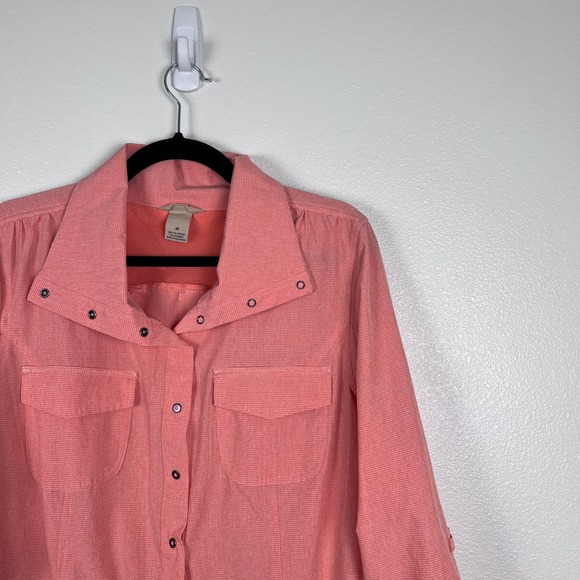 Duluth Women's Snap Front Long Sleeve Shirt Coral Sz M - Picture 3 of 5